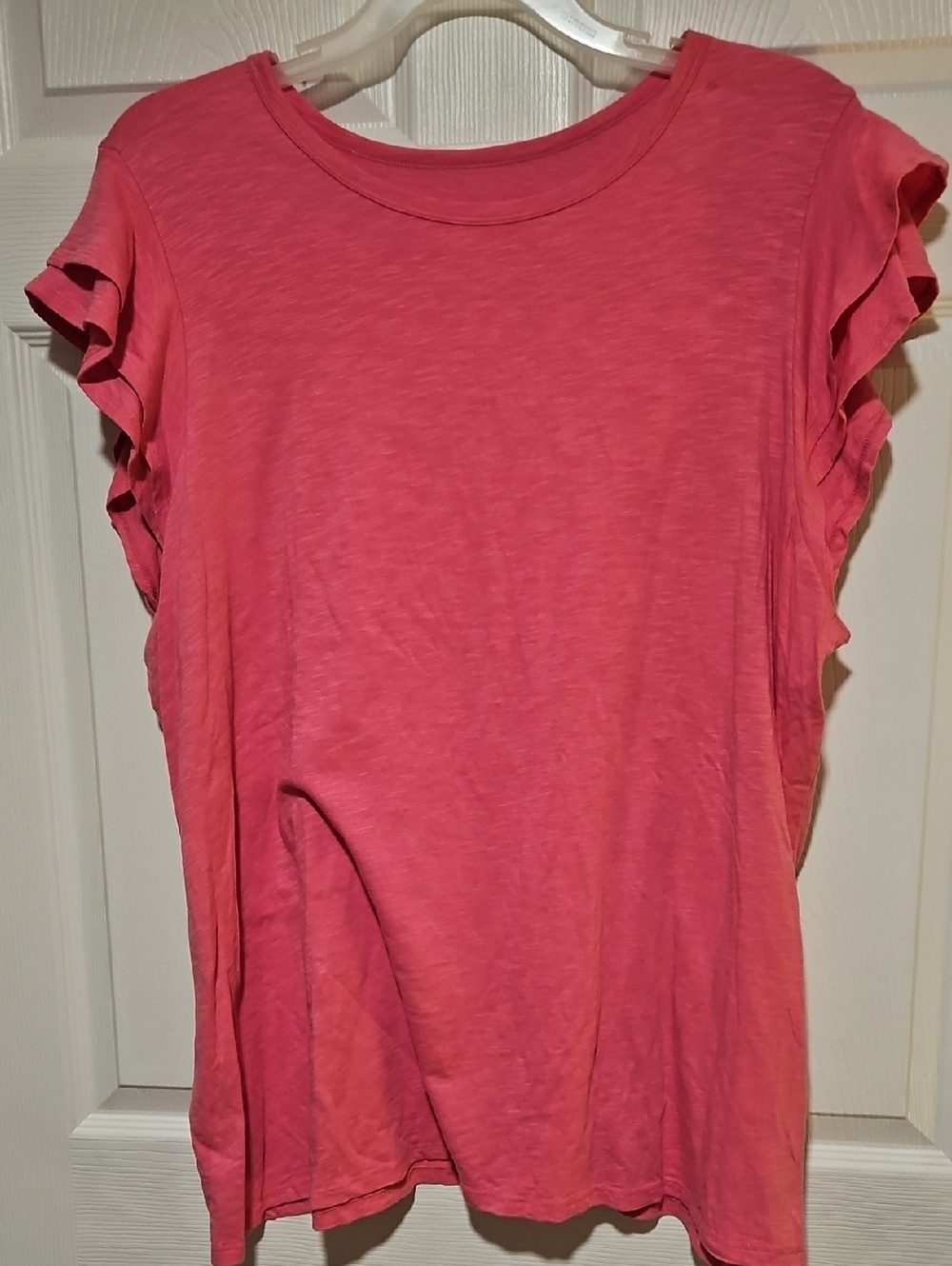 torrid Pink Ruffle Sleeve Crew Neck Tee